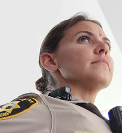 While Las Vegas police officers wore body cameras, public complaints decreased by 30% police officer wearing body worn camera