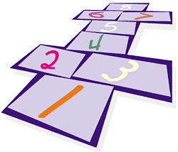 Clipart of a hopscotch game