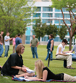 students at college campus