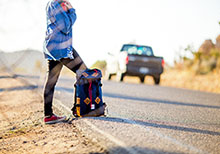Hitchhiking teen