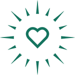 green line illustration of a heart