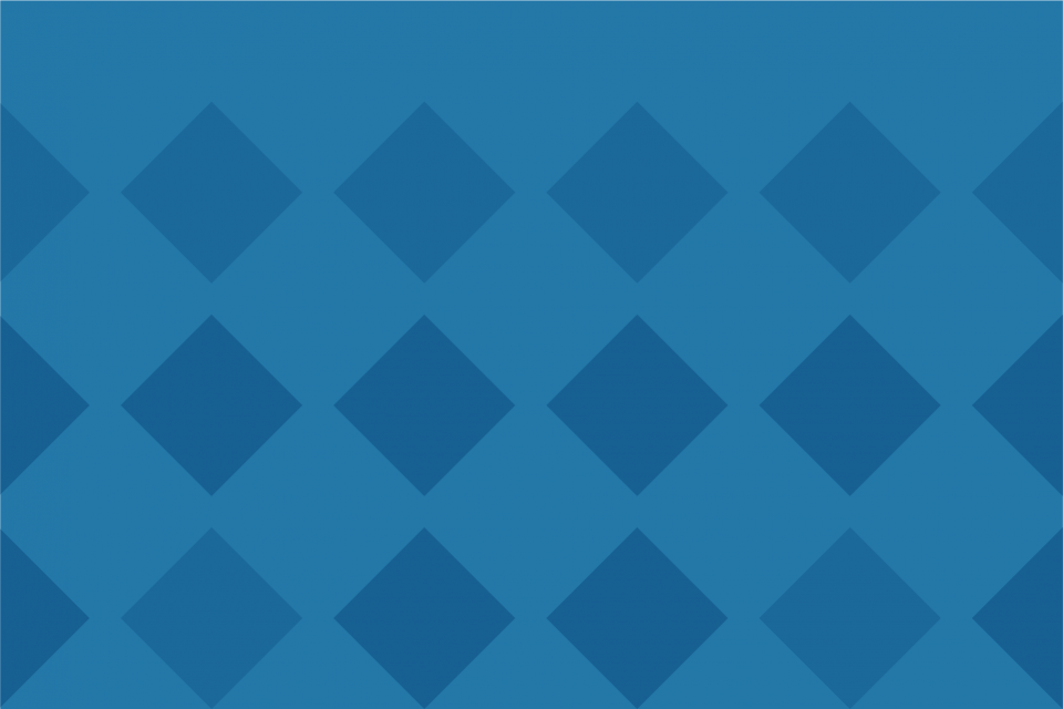 Dark blue diamond shape on light blue background