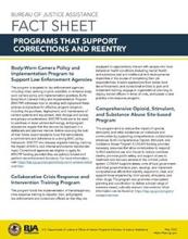 BJA Fact Sheet Programs That Support Corrections and Reentry