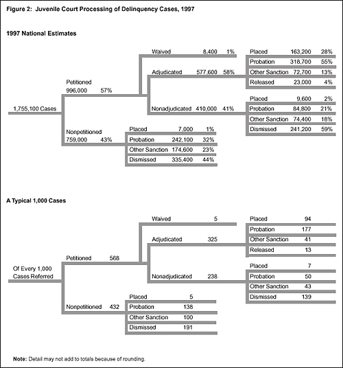 Figure 2: Juvenile Court Processing of Delinquency Cases, 1997