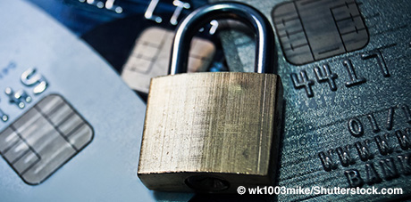 Image of lock on top of credit cards