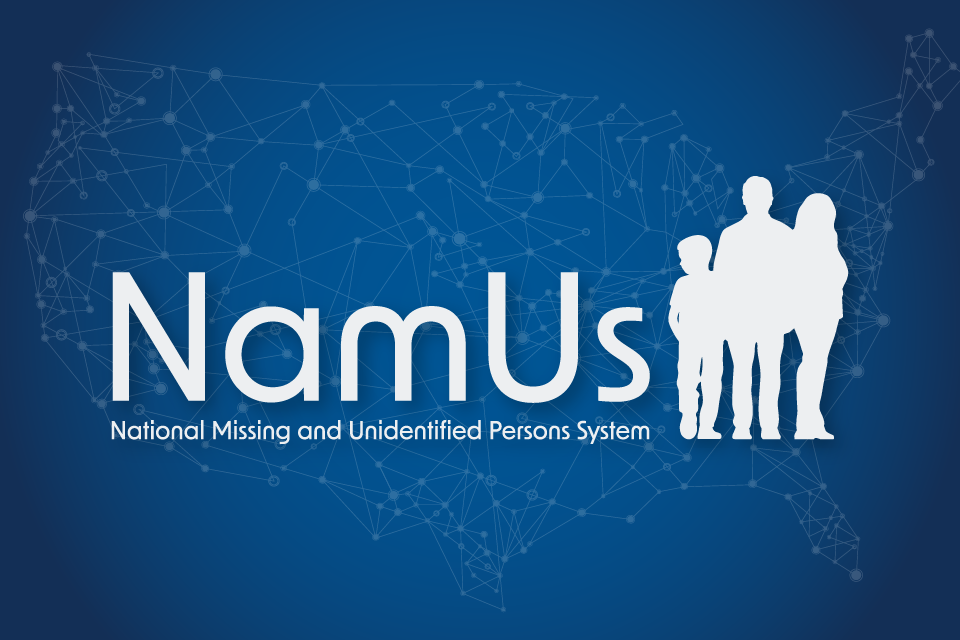 NamUs logo with silhouettes of three people